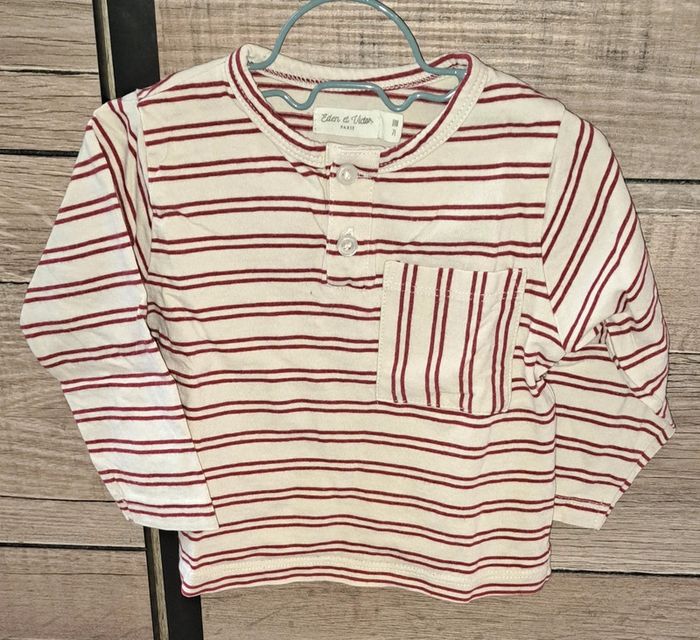 Tee-shirt manches longues Eden et Victor 9 mois