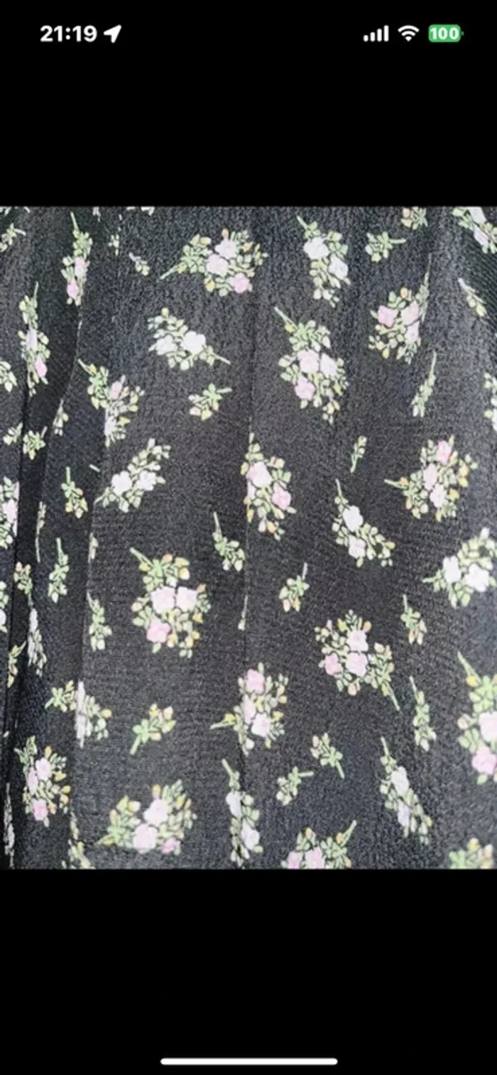 Jolie Robe noir à petites fleurs, taille S (taille grand) , Neuf - H&M - photo numéro 12