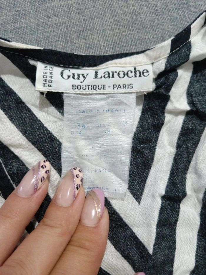 C51 blouse noir/blanc Guy Laroche 36 - photo numéro 3