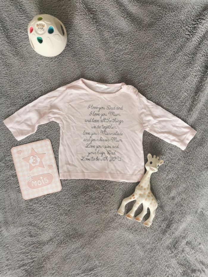 T-shirt à texte 3 mois