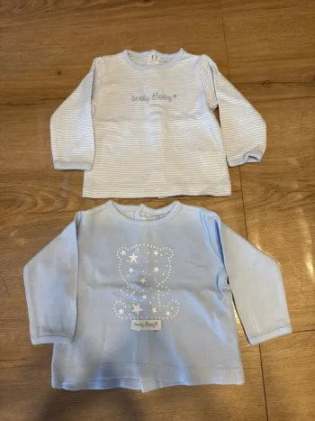 T-shirt manches longues bleu