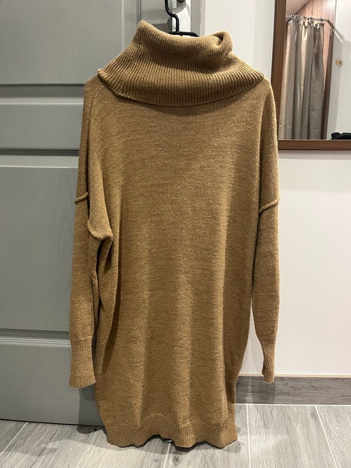 Pull col roulé long camel - photo numéro 2
