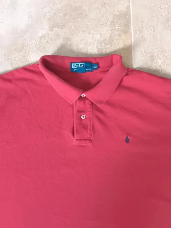 Polo Ralph Lauren homme taille XXL rouge logo noir quelques défauts - photo numéro 3