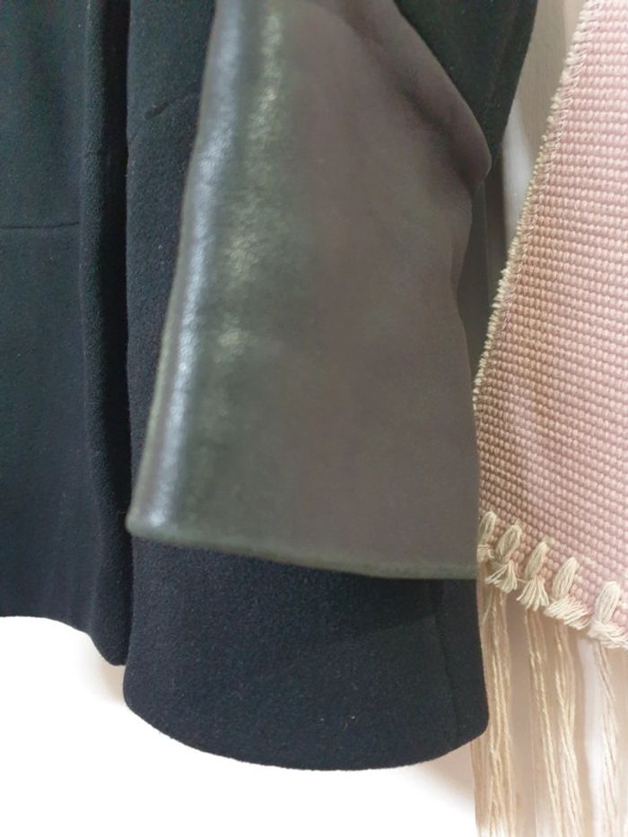 Manteau Caban laine Cachemire Cuir Maje Taille 36 - photo numéro 7