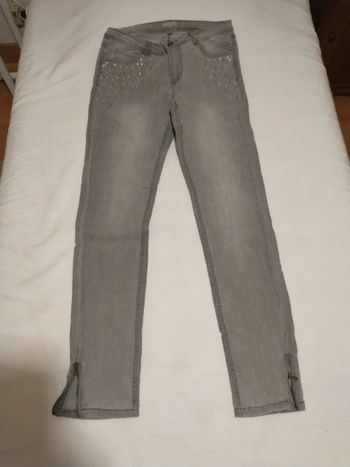 Jeans gris in extenso taille 40 en coton stretch
