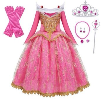 Déguisement robe princesse la belle au bois dormant et ces accessoires taille 5-6ans