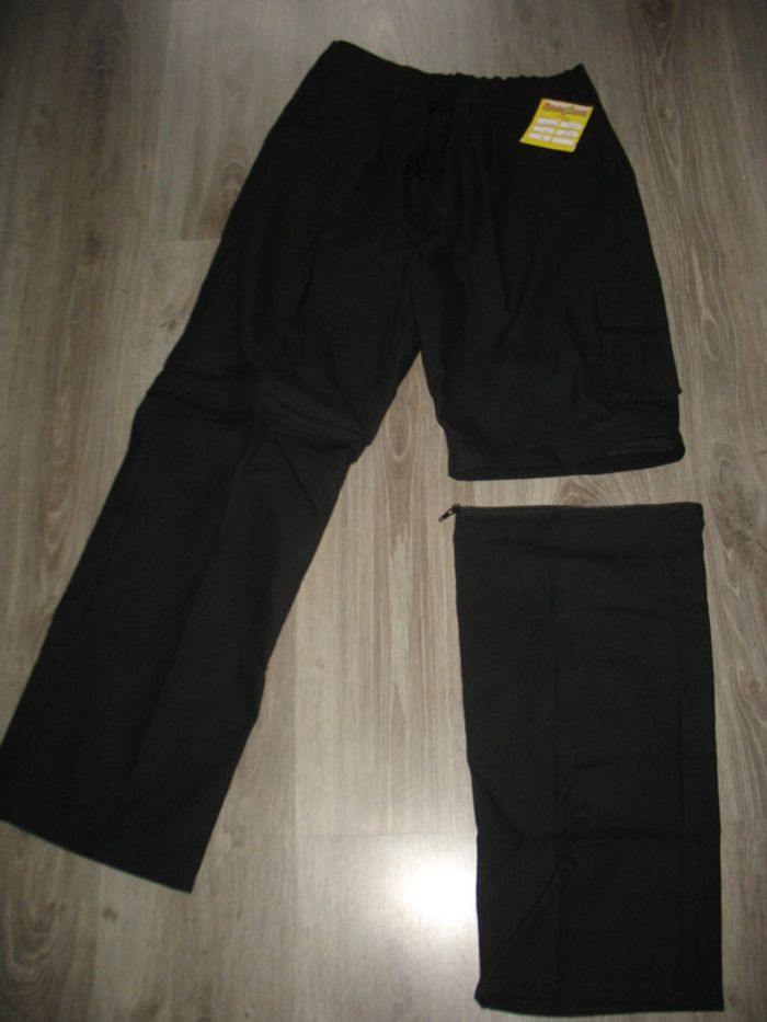 PANTALON DROIT NOIR 2 en 1 - FEMME "LE BEAU-FORT" - NEUF - TAILLE 46 - n°01 - photo numéro 3