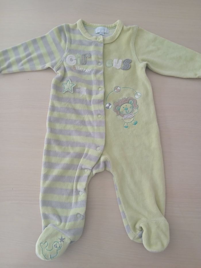 Pyjama garcon 1 piece en coton d hiver taille 3 mois marque tex baby - photo numéro 3