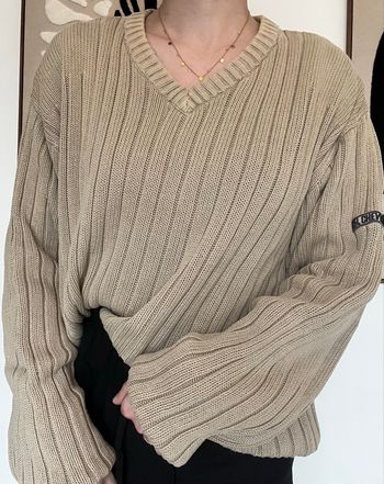 Pull côtelé à col en V chevignon 