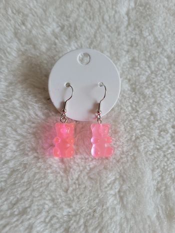 Boucles rose fluo nounours