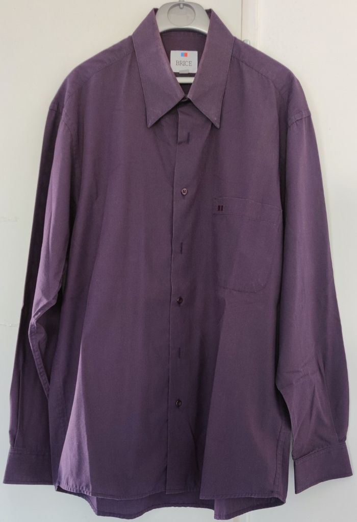 Chemise manches longues marque Brice taille L couleur violet pour homme - photo numéro 2