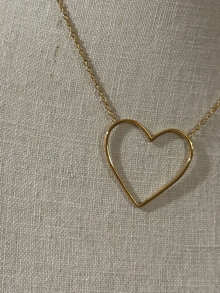 Collier réglable acier inoxydable or cœur fin xl - photo numéro 2
