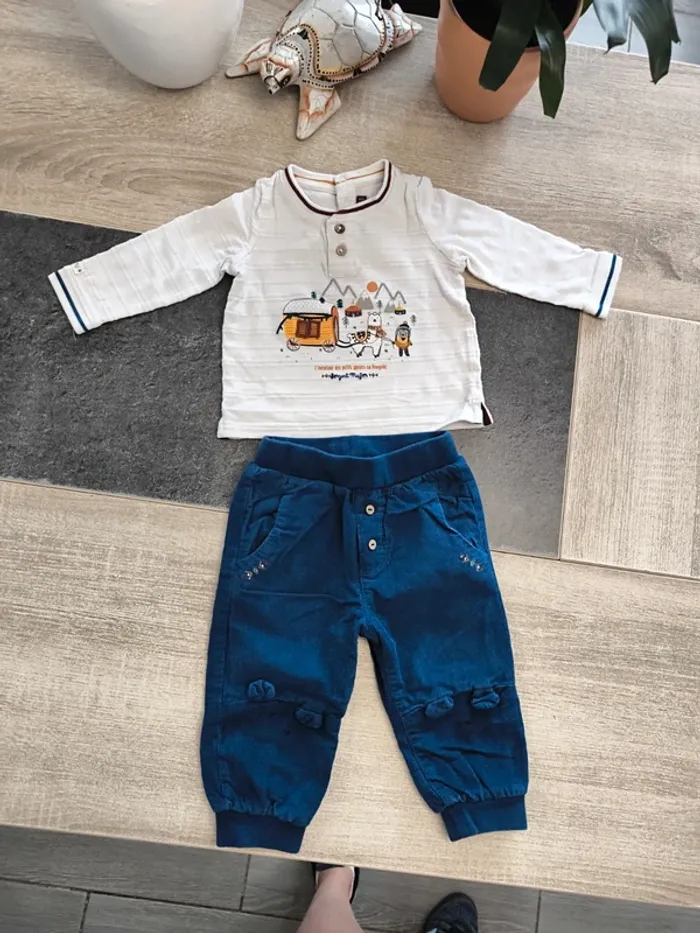 Ensemble 2 pièces garçon 12 mois sergent major - photo numéro 2