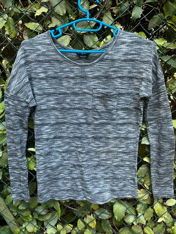 T-shirt manches longues gris chiné