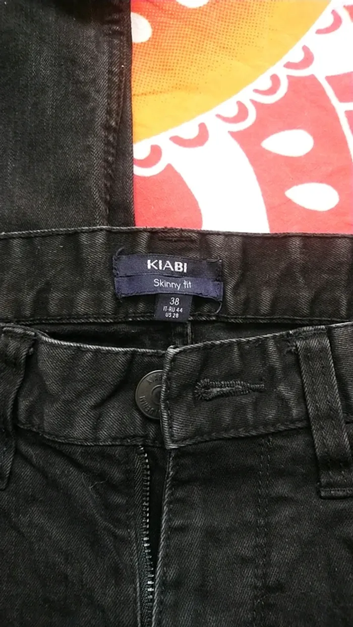 Pantalon noir effet délavé, kiabi - photo numéro 2