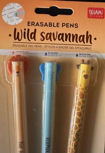 Légami Wild savannah, set de 3 stylos effaçables. 