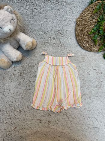 Combinaison en style lin à rayure - Tape à l’œil 