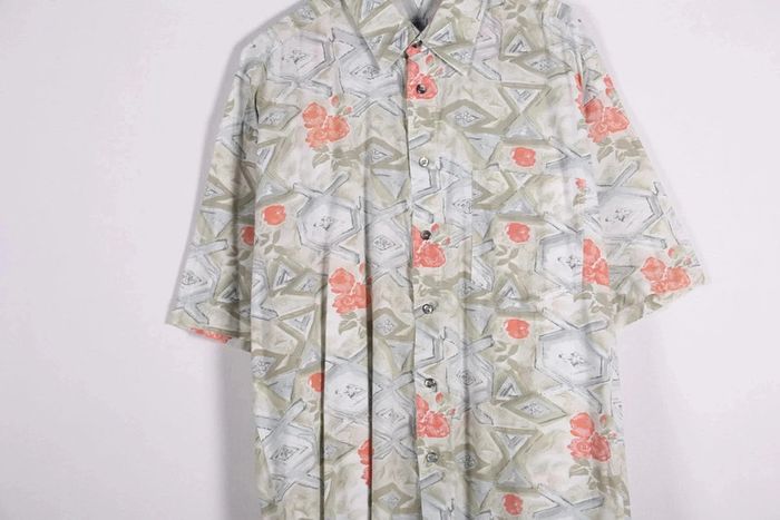 Magnifique chemisette vintage 80's en coton motif abstrait (#240188) - photo numéro 3