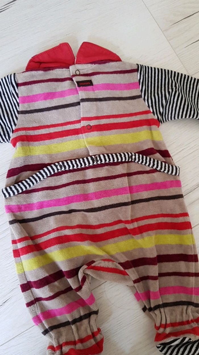 Pyjama velours catimini rayures fille 1mois neuf - photo numéro 4