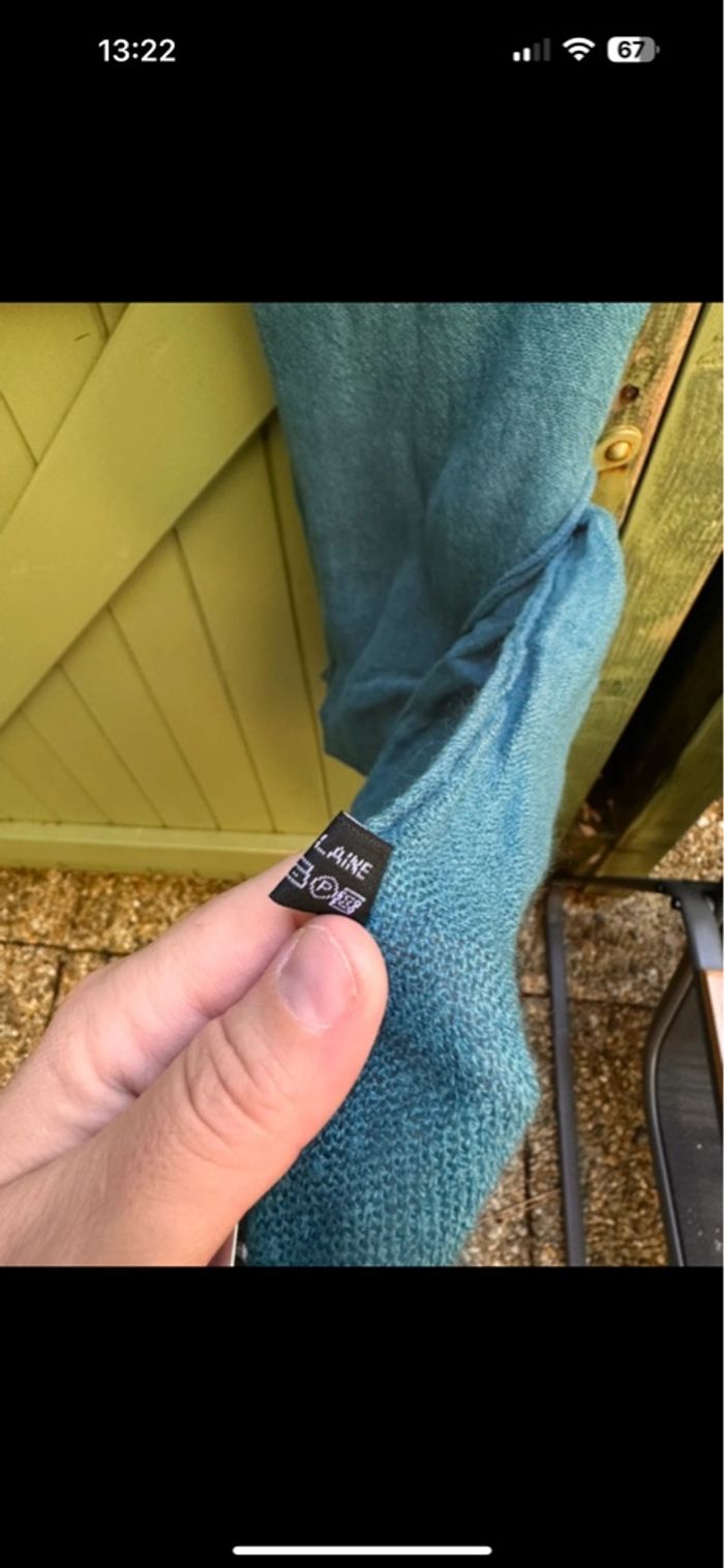 Écharpe en laine bleu - photo numéro 6