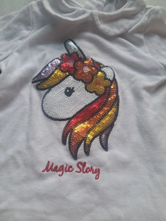 T shirt manche longue licorne 6 mois - photo numéro 2