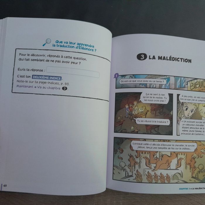 livre l'énigme des vacances BD - Le chevalier sans tête du CE2 au CM1 - photo numéro 3