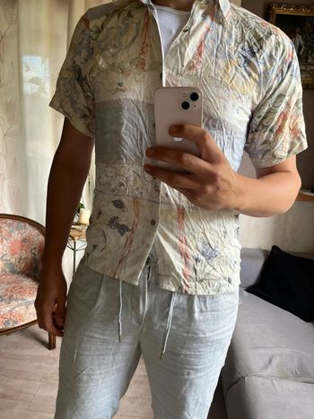 Jolie chemise à motif grunge tie and dye vintage Antoine été