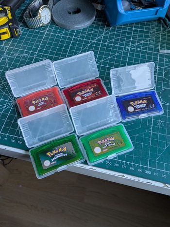 Lot de 5 jeux pokémon GameBoy advance GBA - CARTMOD - REPRO - FRANCAIS 