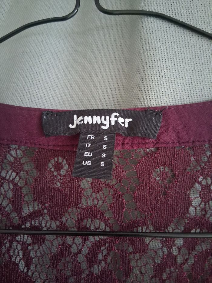 Chemise bordeaux manche en dentelle - photo numéro 2