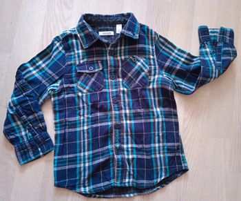 Chemise à carreaux doublée bleu marine Okaïdi T. 6 ans