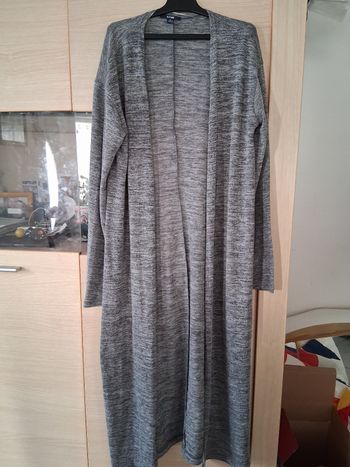 Long gilet gris