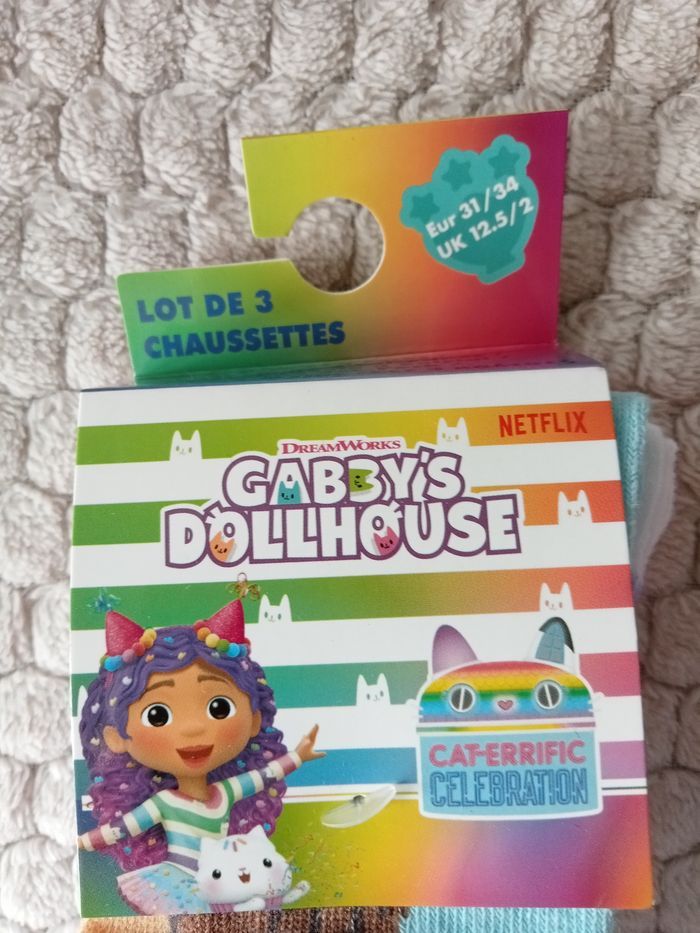 3 paires de chaussettes gabby chat 31/34 - photo numéro 2