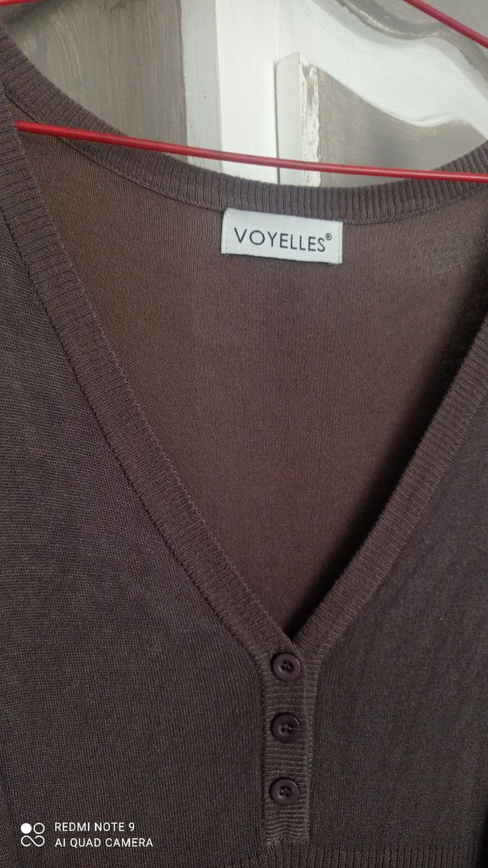 Robe  Voyelles en lainage coloris taupe taille S/M très bon état - photo numéro 3
