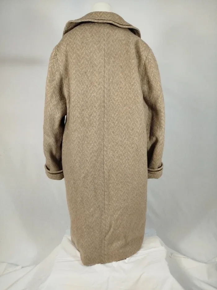 Manteau long beige femme 100% laine coupe élégante - confortable et chic A260 - photo numéro 5