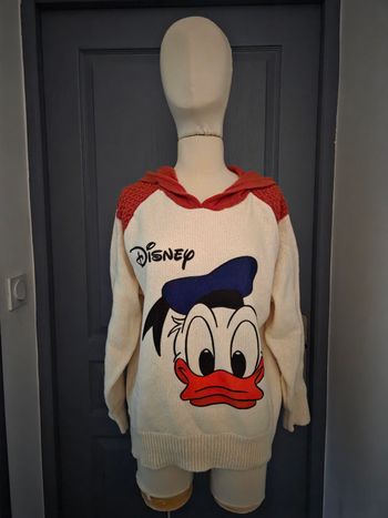 💸Soldes💸 Pull / sweat à capuche femme à col v  Disney Donald Duck ⚠️Article Neuf et NON TBE 🦆