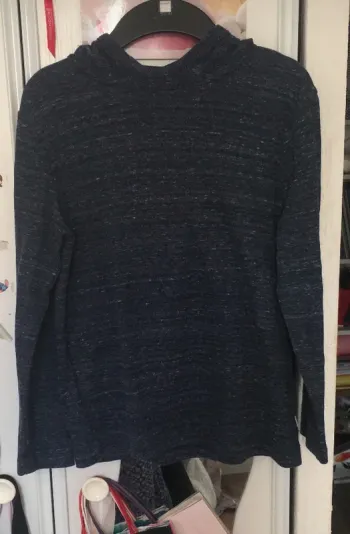 Sweat-shirt à capuche  bleu-gris chiné 8/9 ans gap
