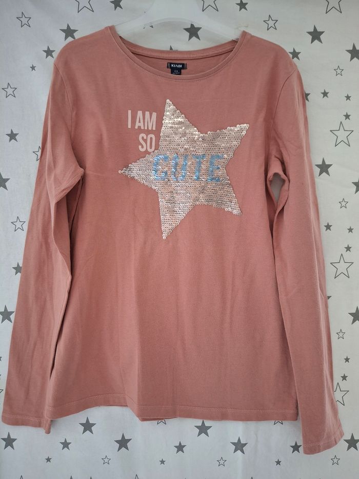 Tee-shirt rose avec strass étoile 12 ans Kiabi - photo numéro 2