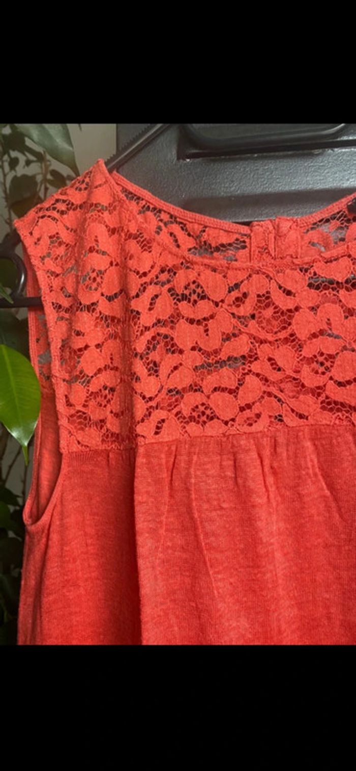 Magnifique haut sans manche, corail, taille L, Etam - photo numéro 2