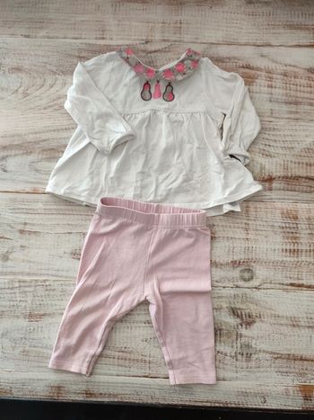 Robe coton + legging 6 mois