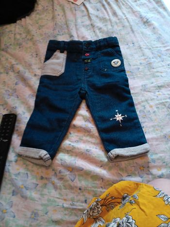 Pantalon  effet jean 9 mois mickey