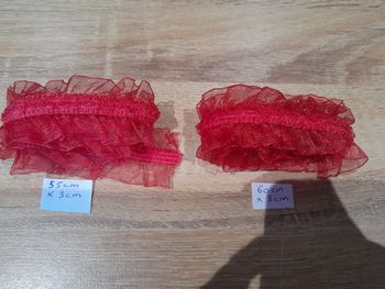 2 Ruban rouge 55 cm et 60 cm 3cm de large