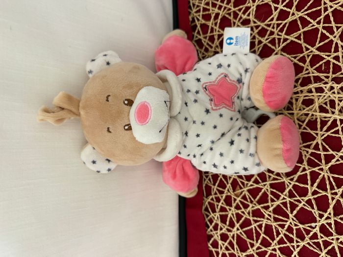 doudou musical ours etoiles rose blanc item - photo numéro 4
