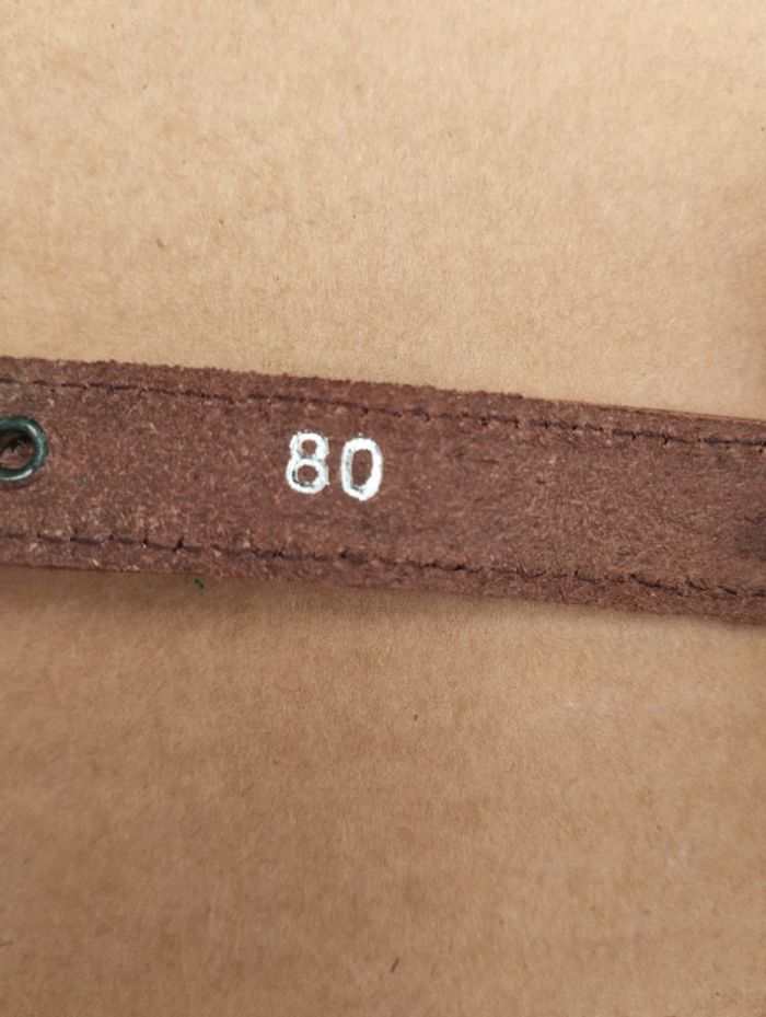 Neuve Ceinture Voodoo marron foncé taille 80 cuir véritable de vachette - photo numéro 5