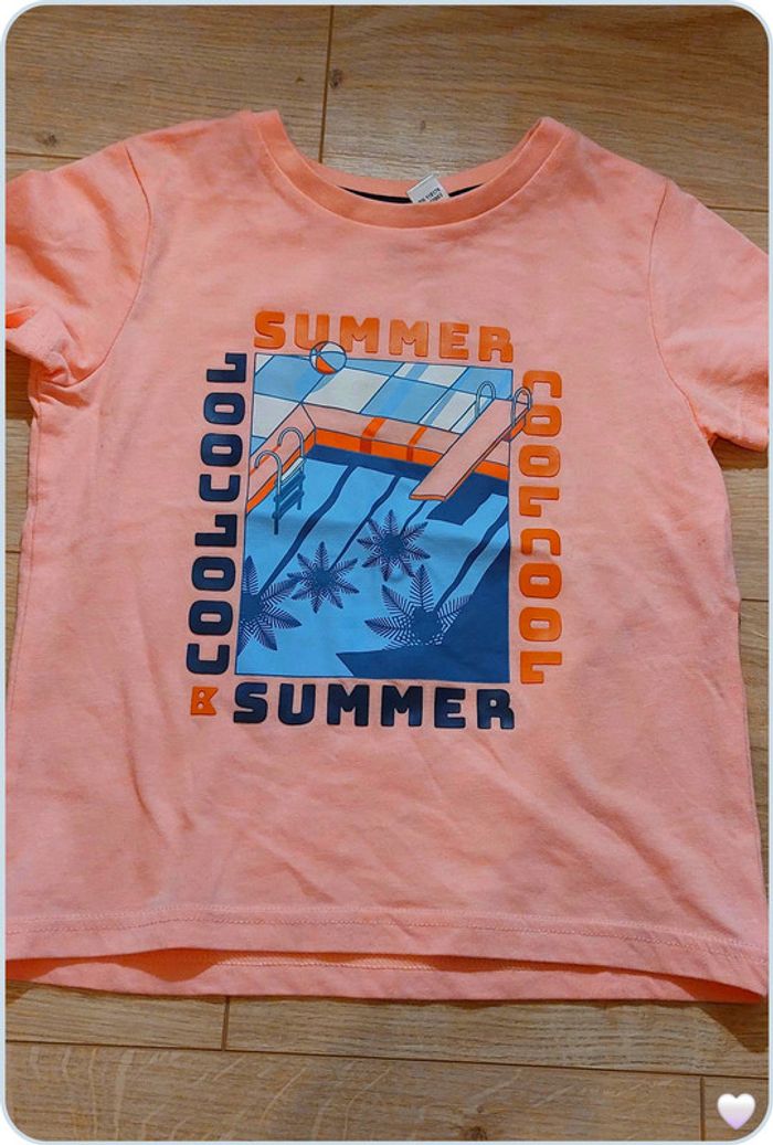 t shirt okaidi 3 ans orange saumon