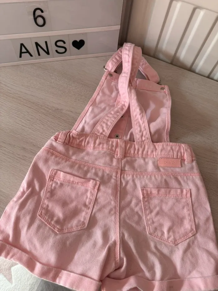 Salopette jeans rose Okaïdi 6 ans - photo numéro 4