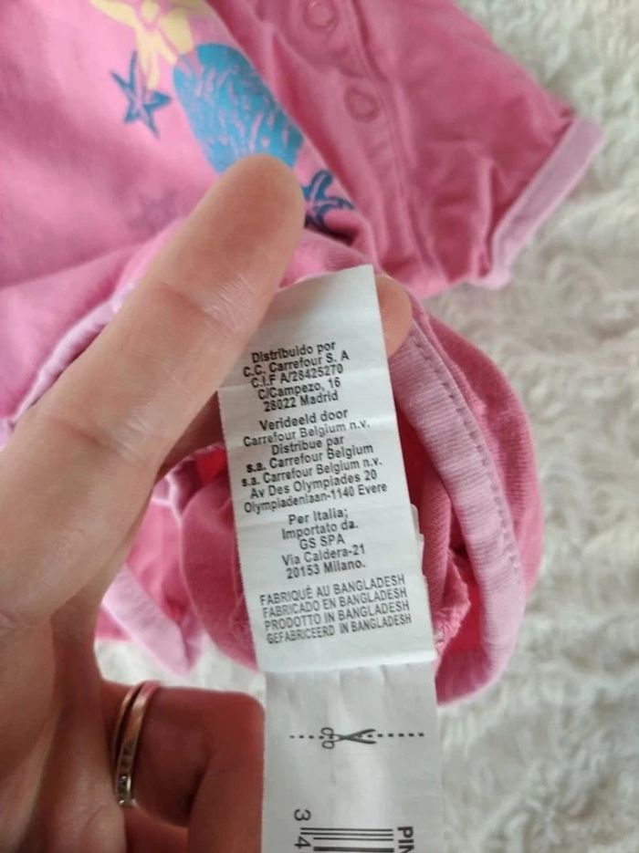 Barboteuse Combinaison été Combishort Fille 3 mois Étoile de mer 100% coton Carrefour - photo numéro 10