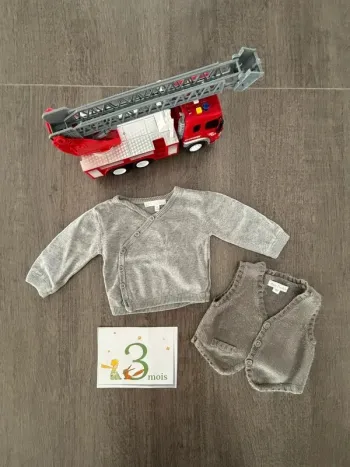 Boléro gilet lot garçon 3 mois