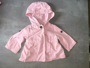 Ensemble 6-9 mois 6 9 parka veste trench  rose 2 en 1 printemps automne à capuche fille Zara manteau