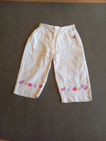 Pantalon blanc taille elastiquée 3 ans