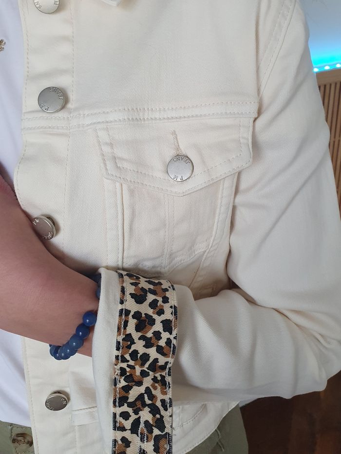 Veste en jean écru Bichette léopard Taille 8 ans - photo numéro 4